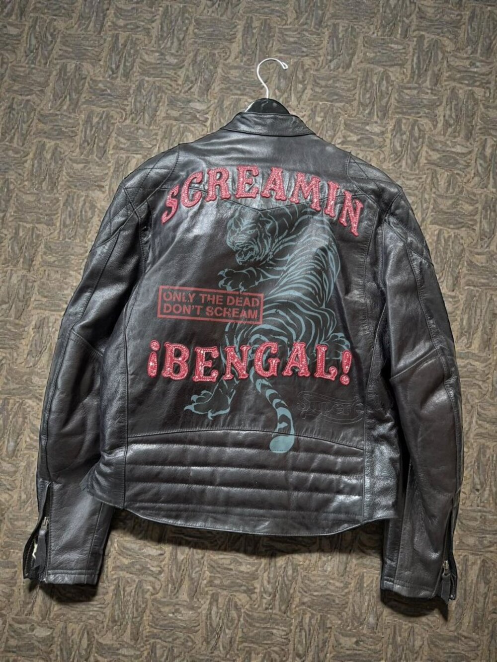 SUPER G Women's Screamin Bengal Black Leather Jacket Size Large